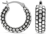 LeCalla 925 Sterling Silver Hoop Earrings for Women | Bali-Style Italian Antique Click-Top Hoop Earrings | Lightweight Vintage Hoop Earring Jewelry Gifts for Women - Image 11