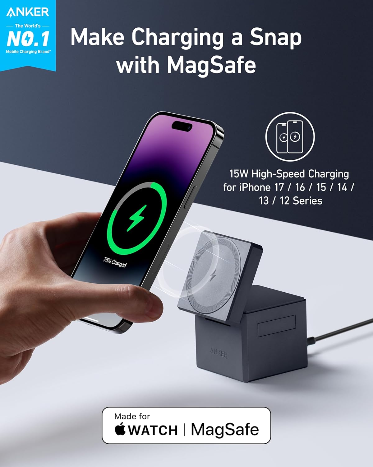 Anker foldable charging station folded for travel