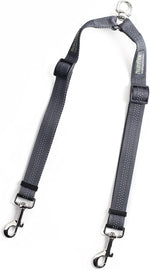 Mighty Paw Double Dog Leash front view showing tangle free swivel hardware.