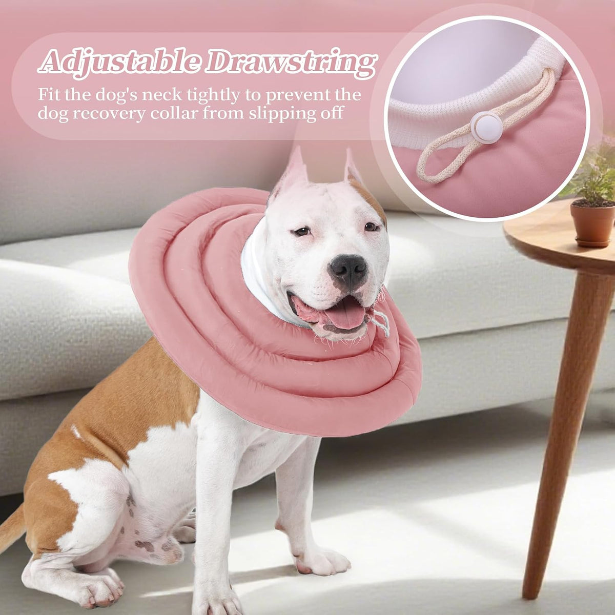 IDOMIK dog surgery collar adjustable drawstring mechanism detail