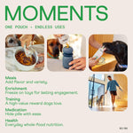 Imported low calorie omega three lickable dog treat packaging