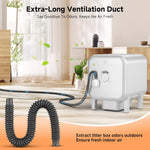 Flexible ventilation pipe for cat litter box odor control
