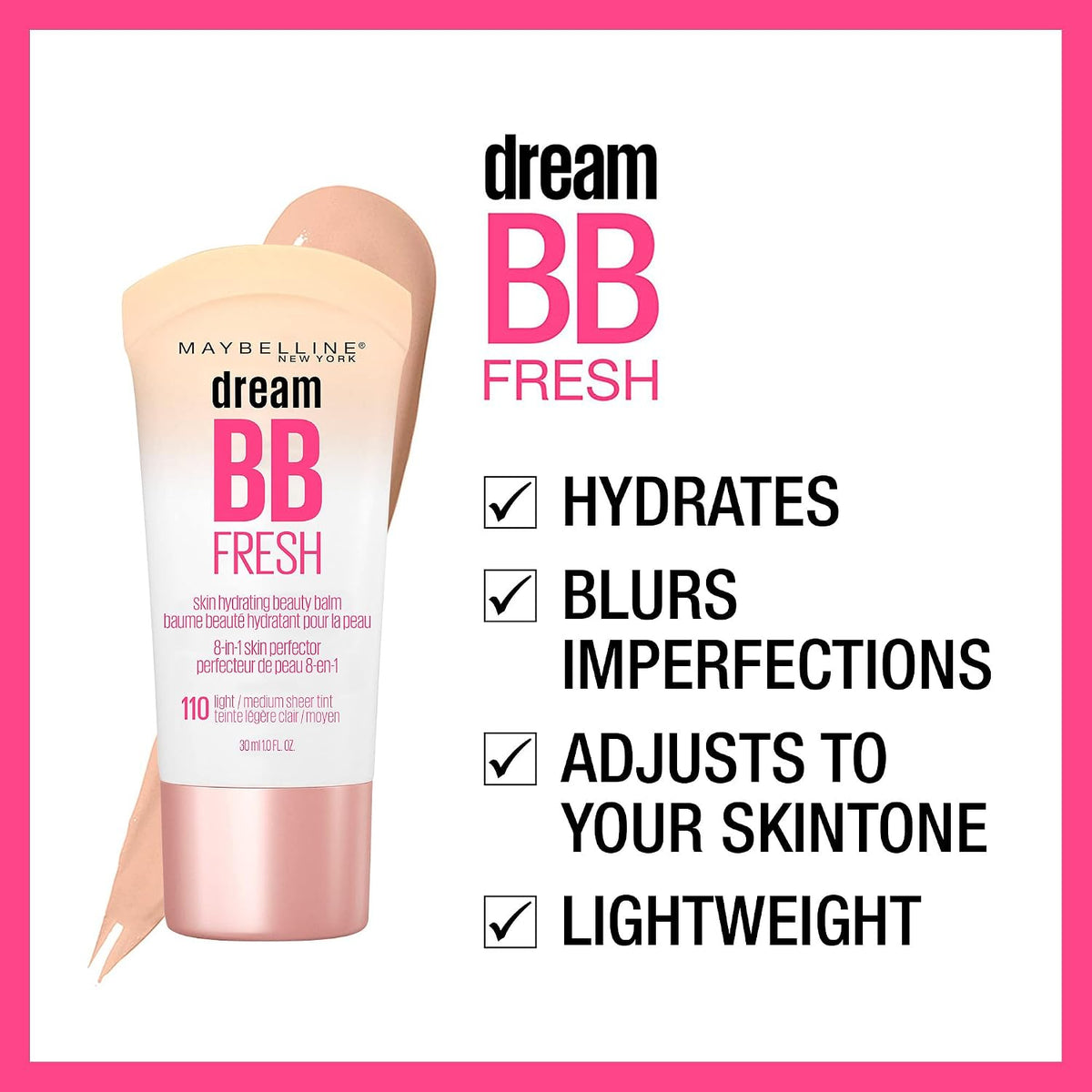 Authentic imported Maybelline BB cream packaging details