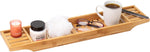 Mind Reader bamboo bathtub tray front view