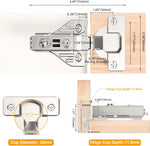 4Pcs Soft Close Face Frame Cabinet Hinges, 50% Faster Install with Clip-On Plate, Mounting Screws Included, Durable & Quiet Full Overlay Cabinet Door Hinges for Face Frame Cabinets - Image 10