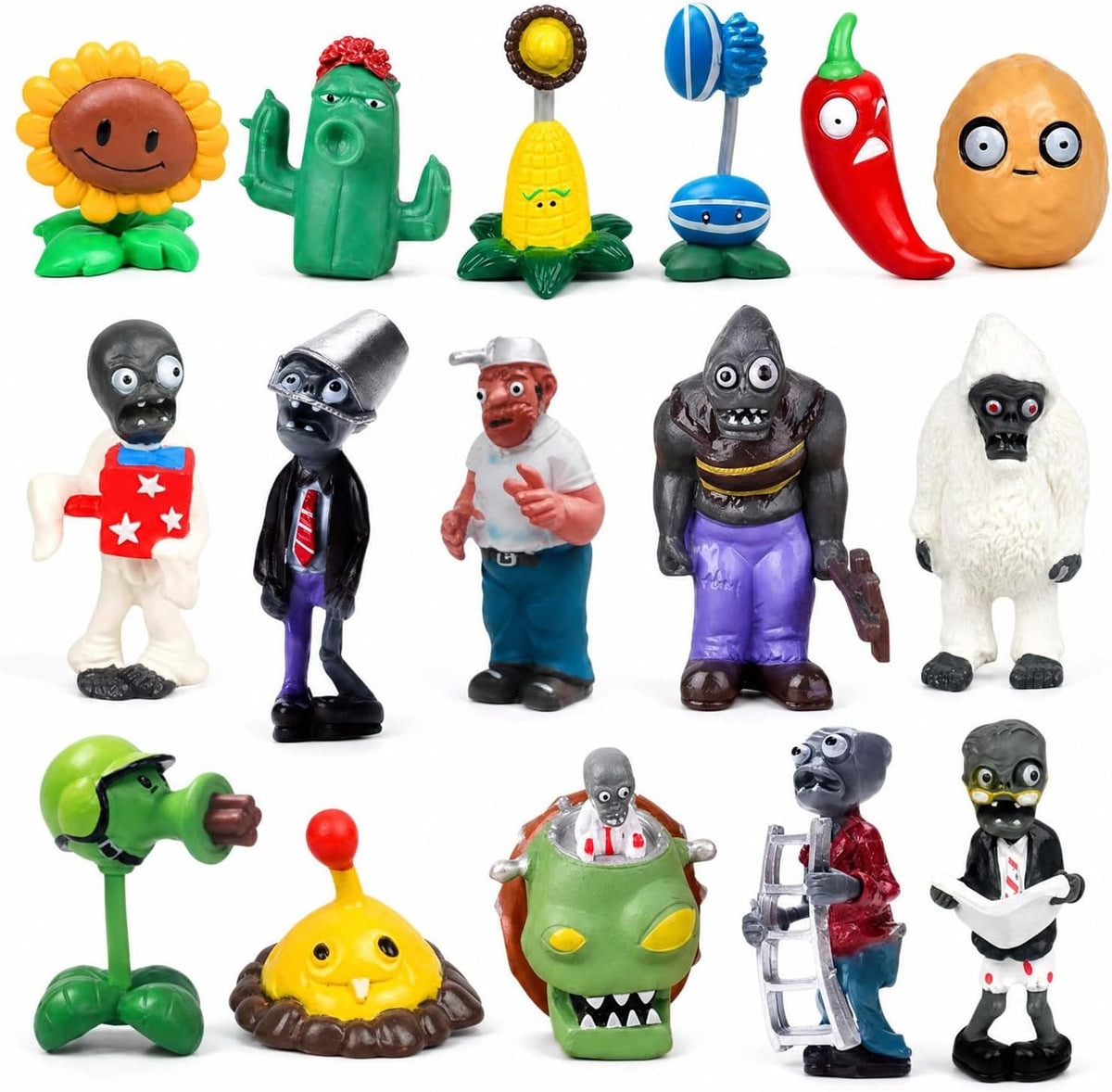 JHESAO 17PCS Plants PVZ Toys Set Figurines Zombies Cupcake Series PVZ Plush PVC Toys New, Great Gifts for Kids and Fans, Birthday and Party - Image 8