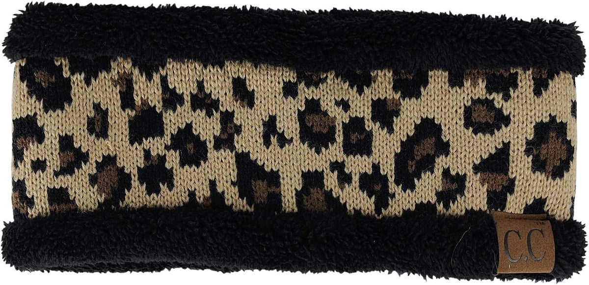 C.C soft stretch headband worn on model side view