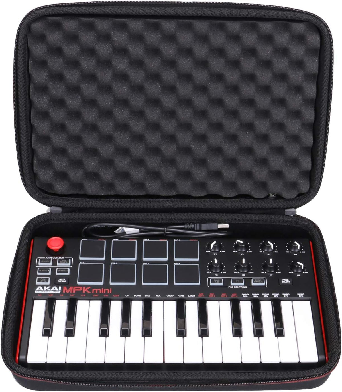 L LTGEM hard carrying case front view for Akai MPK Mini MK3 controller