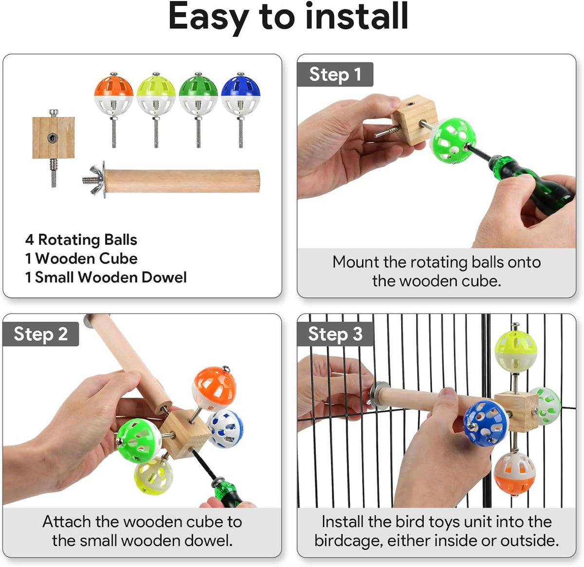 Premium bird stand playground accessory with interactive components for cage entertainment.