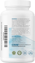 Micro Ingredients Ferrous Iron Bisglycinate 65 mg Per Serving, 240 Softgels | Chelated Iron Supplement with Vitamin C. Made with Black Seed Oil. For Women & Men. Non-GMO, Gluten Free, 3rd Party Tested. - Image 9