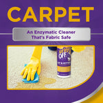 Urine Off cat urine odor eliminator bottle in a home setting