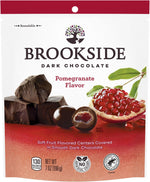 Brookside chocolate bag showing pomegranate and dark chocolate texture