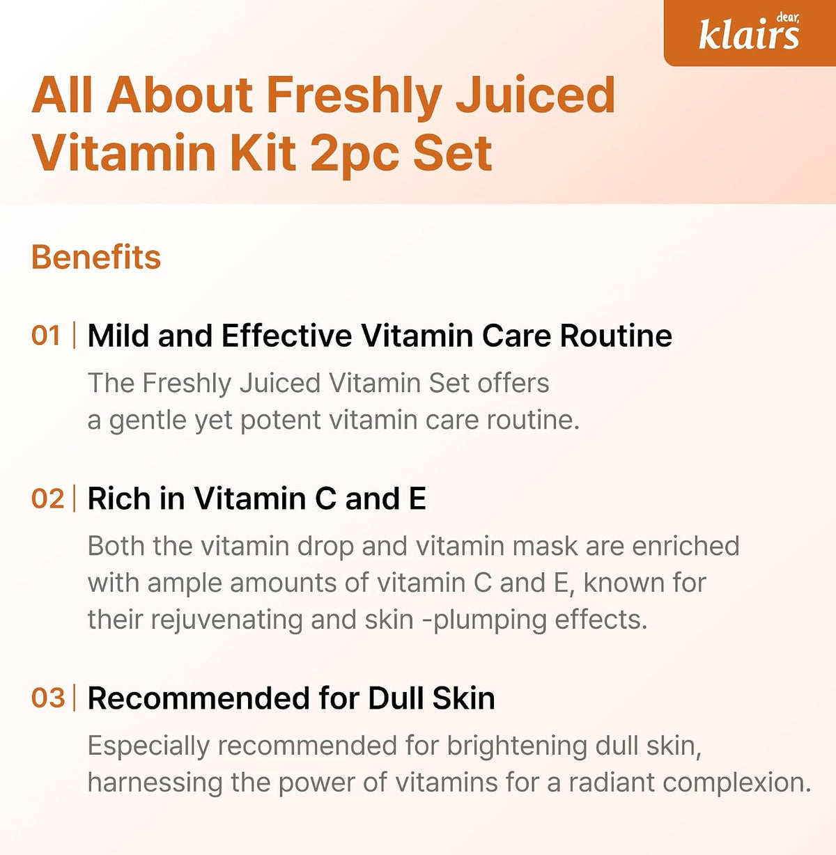 DearKlairs Ultimate Kit for Revitalizing Dull Skin, 2 Step Freshly Juiced vitamin Set, Vitamin Care Routine - Image 2