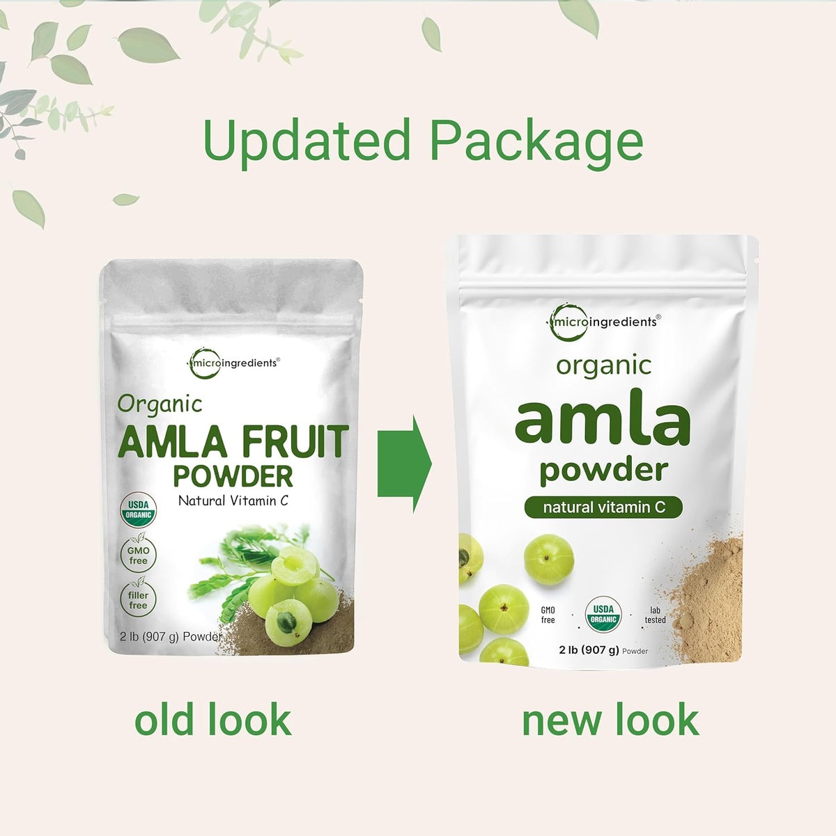 Nutritional facts panel and ingredient details on pouch