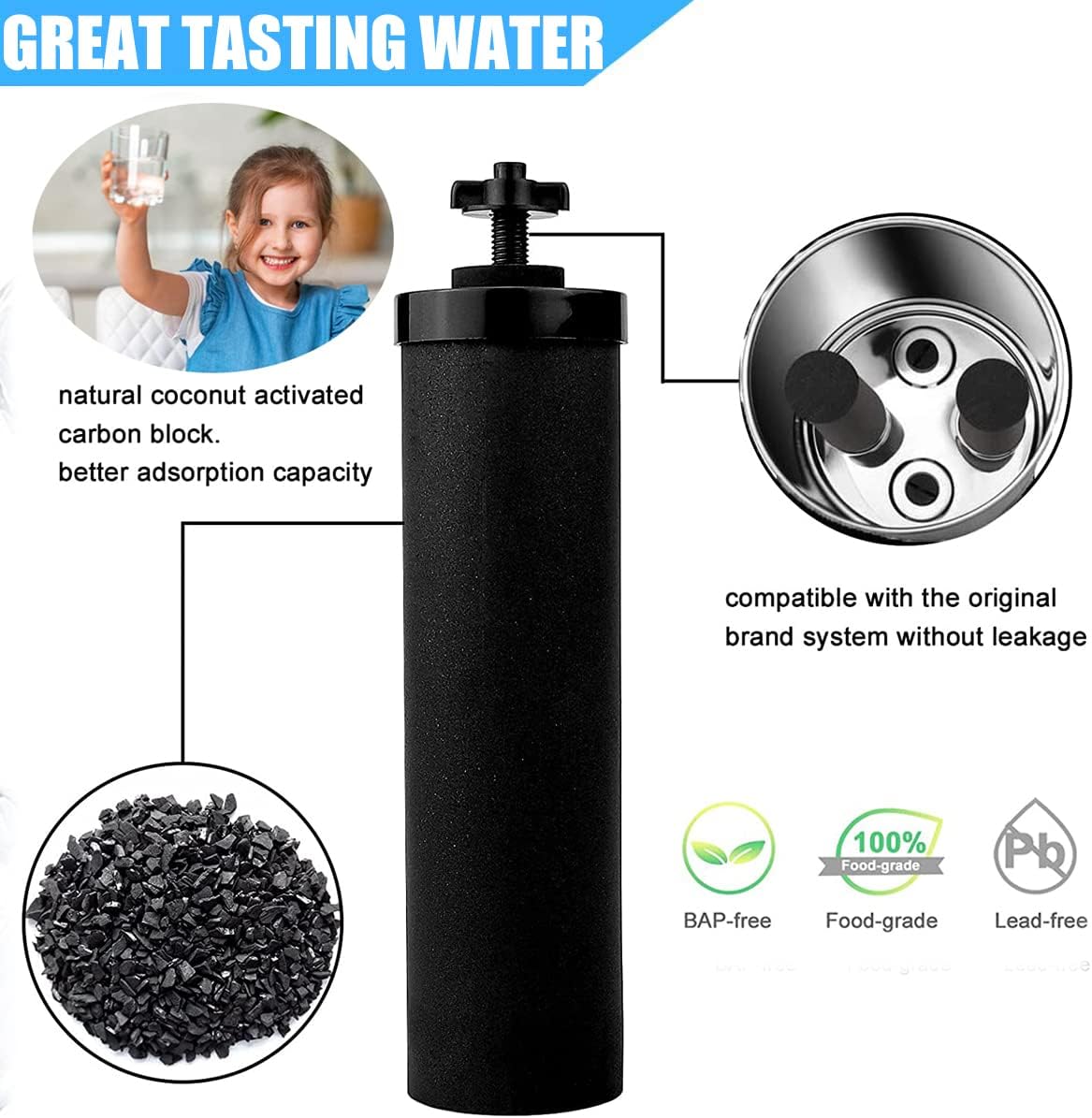 Wadoy replacement filter elements with wing nuts and washers