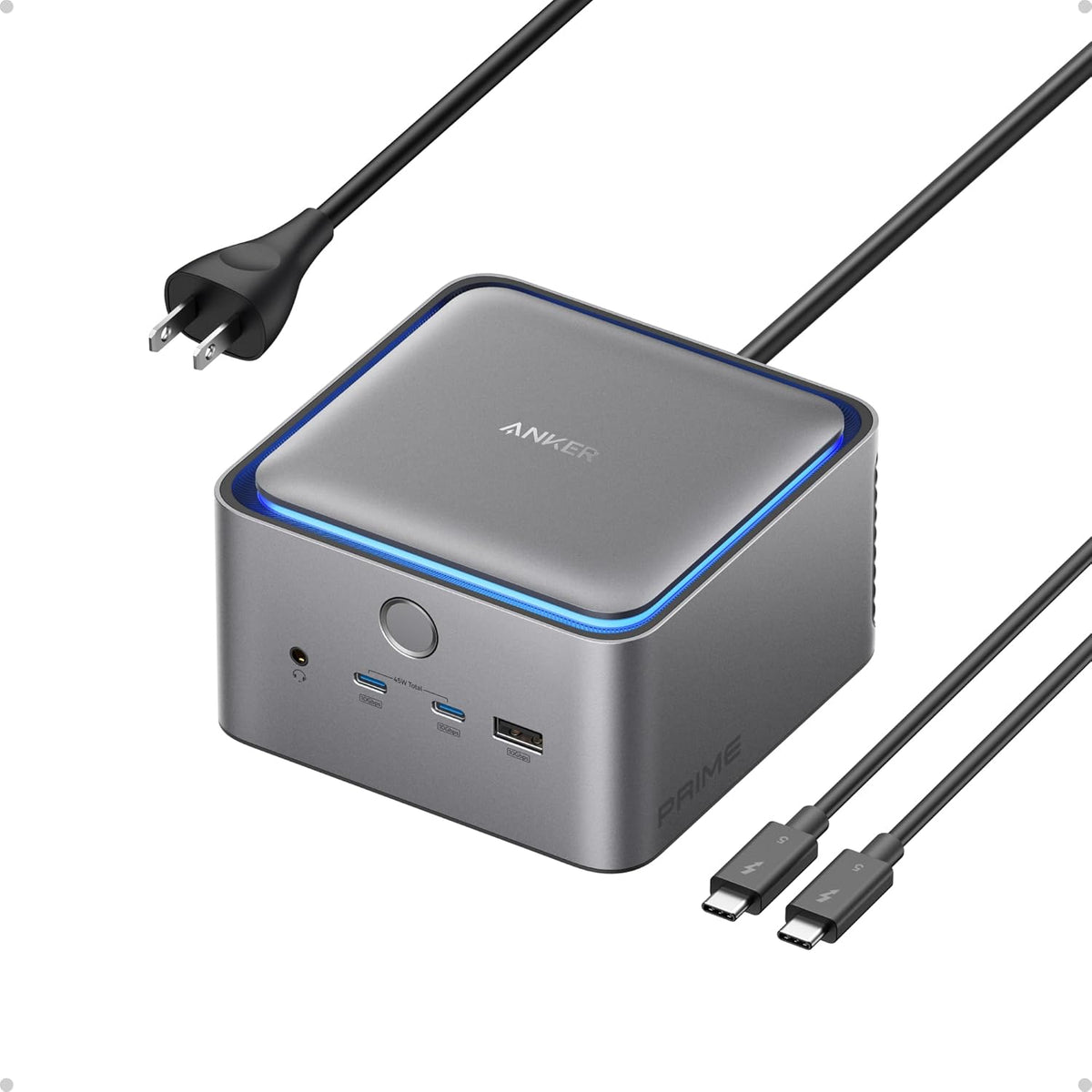 Anker Prime TB5 Docking Station front view showing high speed ports