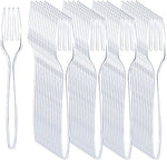 Liacere 360 Piece Clear Plastic Forks front view bulk packaging