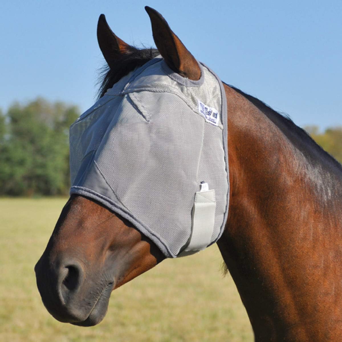 Cashel horse fly mask gray micromesh detail