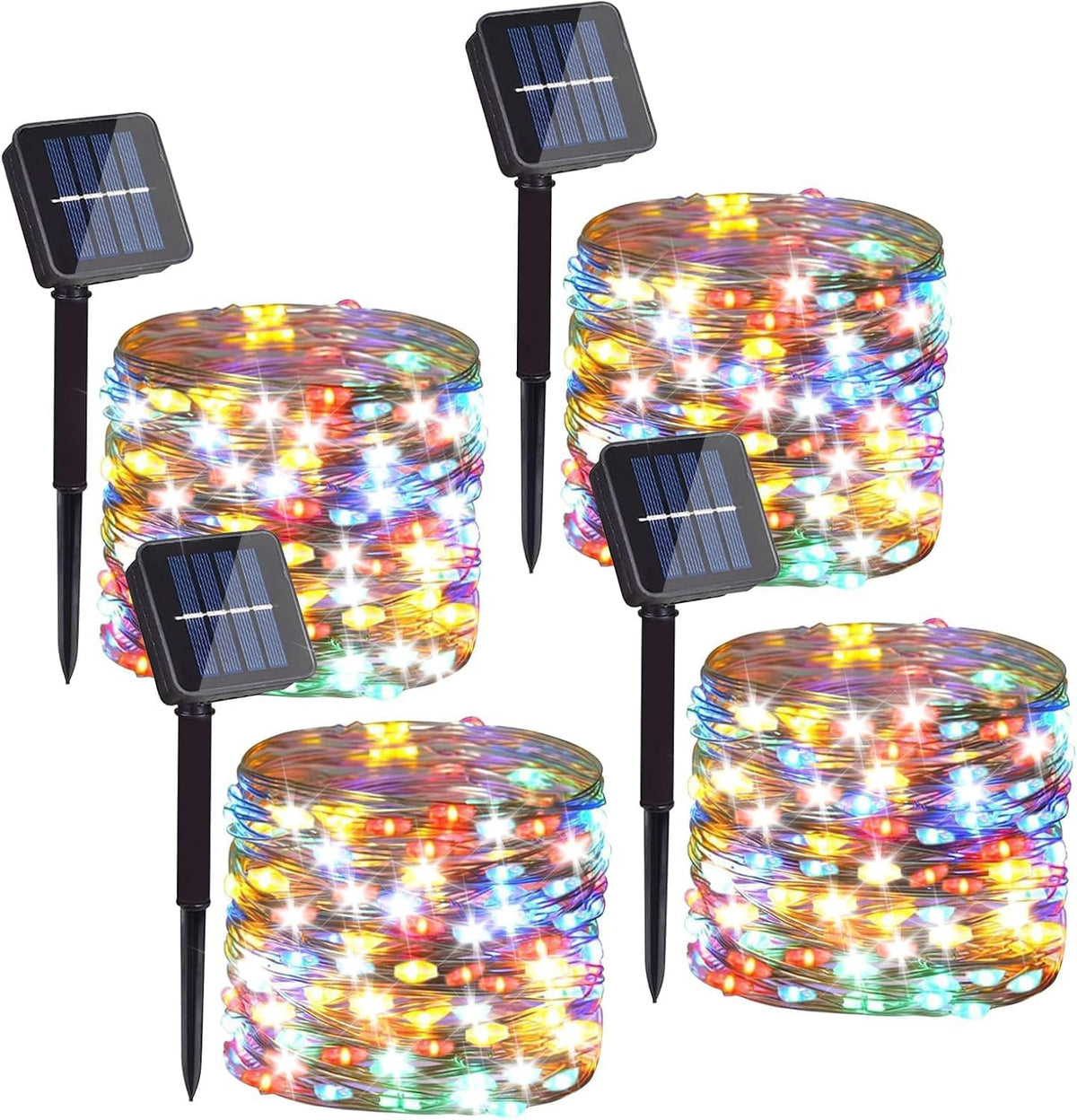 2 Pack Solar Copper Wire String Lights, 66 Ft 200 LEDs Warm White Outdoor | IP65 Waterproof, 8 Lighting Modes, Auto Dusk-to-Dawn, 10-12 Hour Runtime, Garden Patio Yard - Image 15