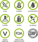 NATURELO vegan supplement bottle back panel details