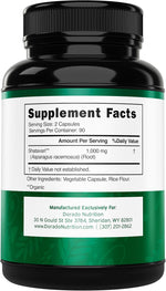 Dorado Nutrition Shatavari 1000mg supplement label close up
