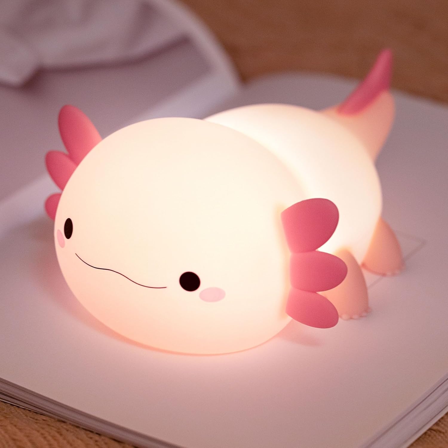 Dreaming My Dream Axolotl night light front view