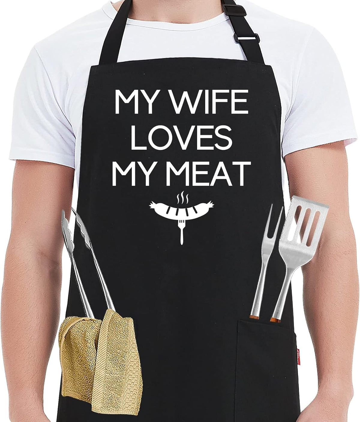 Kaidouma Funny Grill Aprons for Men Dad - Chef Cooking Grilling BBQ Apron | The Grillfather, Cotton, Adjustable, 2 Pockets, 40" Long Ties, Husband Dad Papa Gifts for Birthday Father's Day Christmas - Image 13