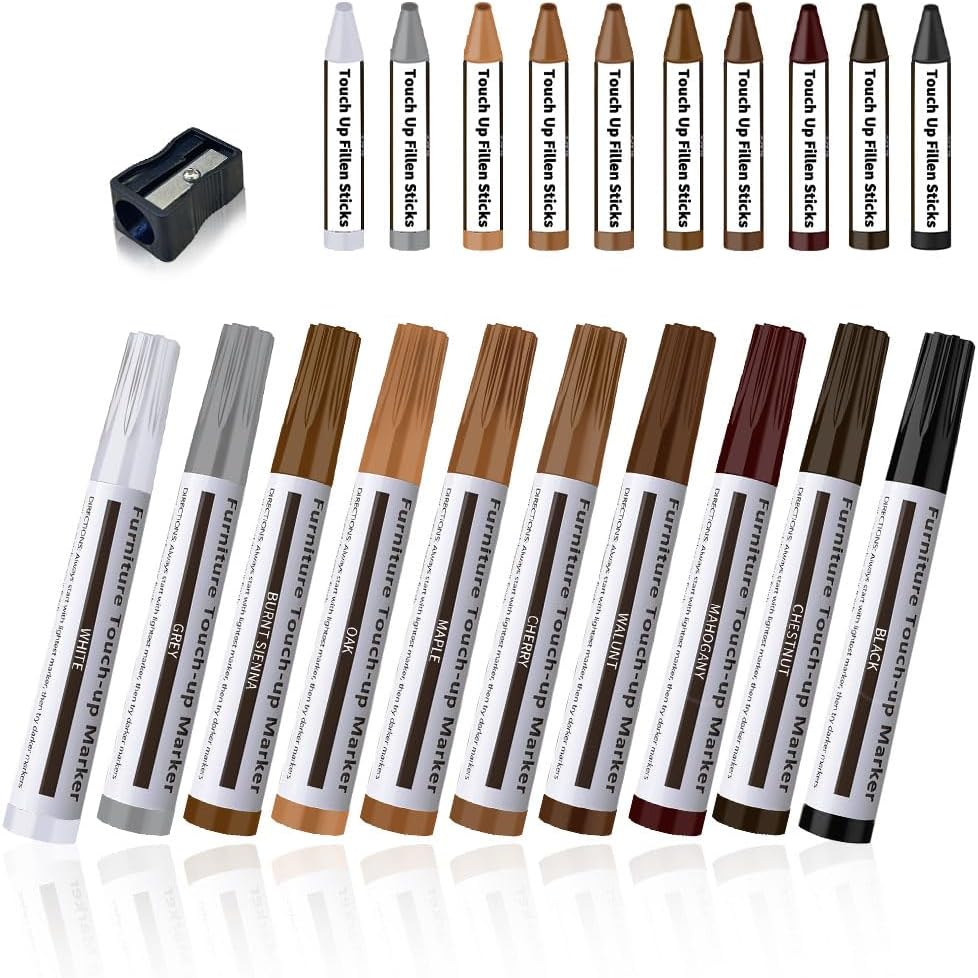 FlyBunny wood furniture repair markers and wax sticks kit pack front view