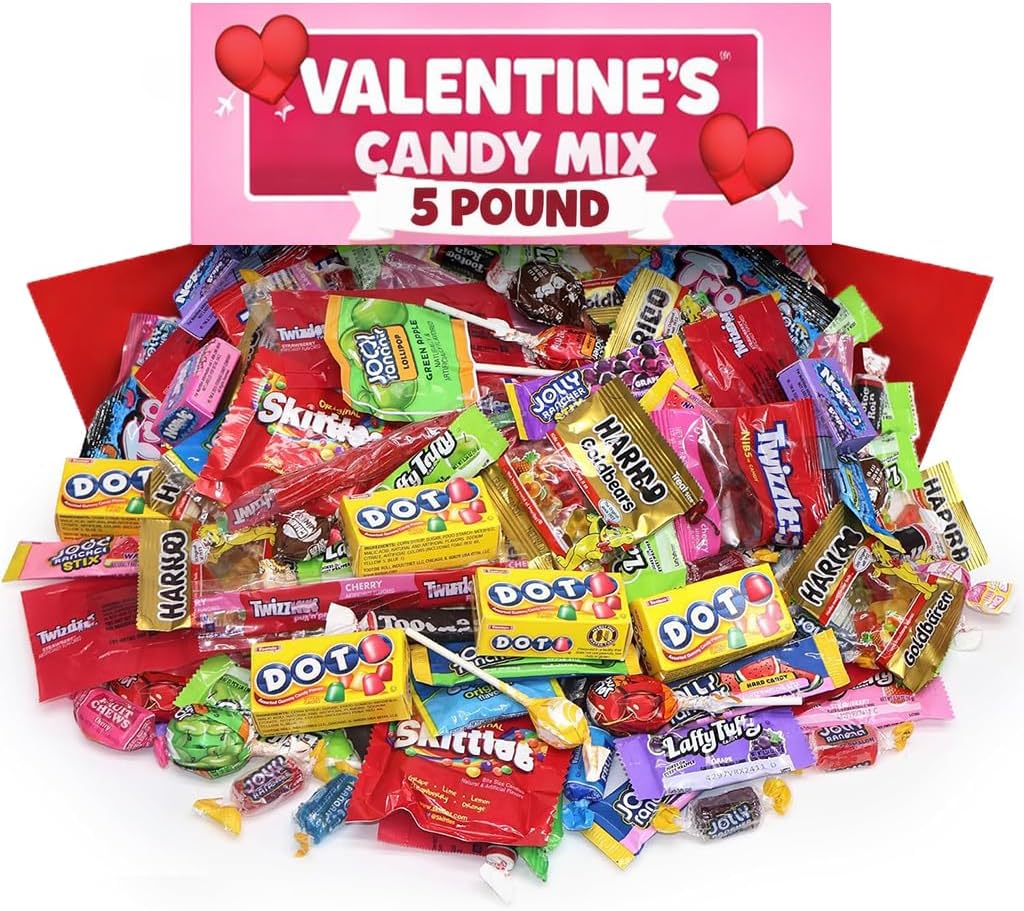 Various candy flavors included in the 4 pound bulk assortment
