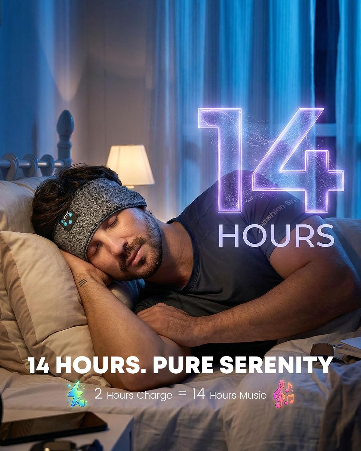 Fulext bluetooth headband showing the control panel and microphone