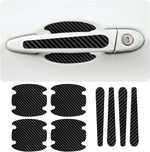 Aiydachy carbon fiber car door handle scratch protectors front view showcasing black textured universal paint guard stickers