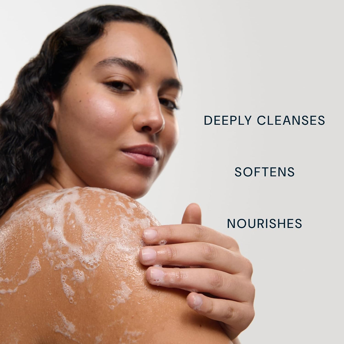 Close up of Elemis Body Cleansing Balm cream texture
