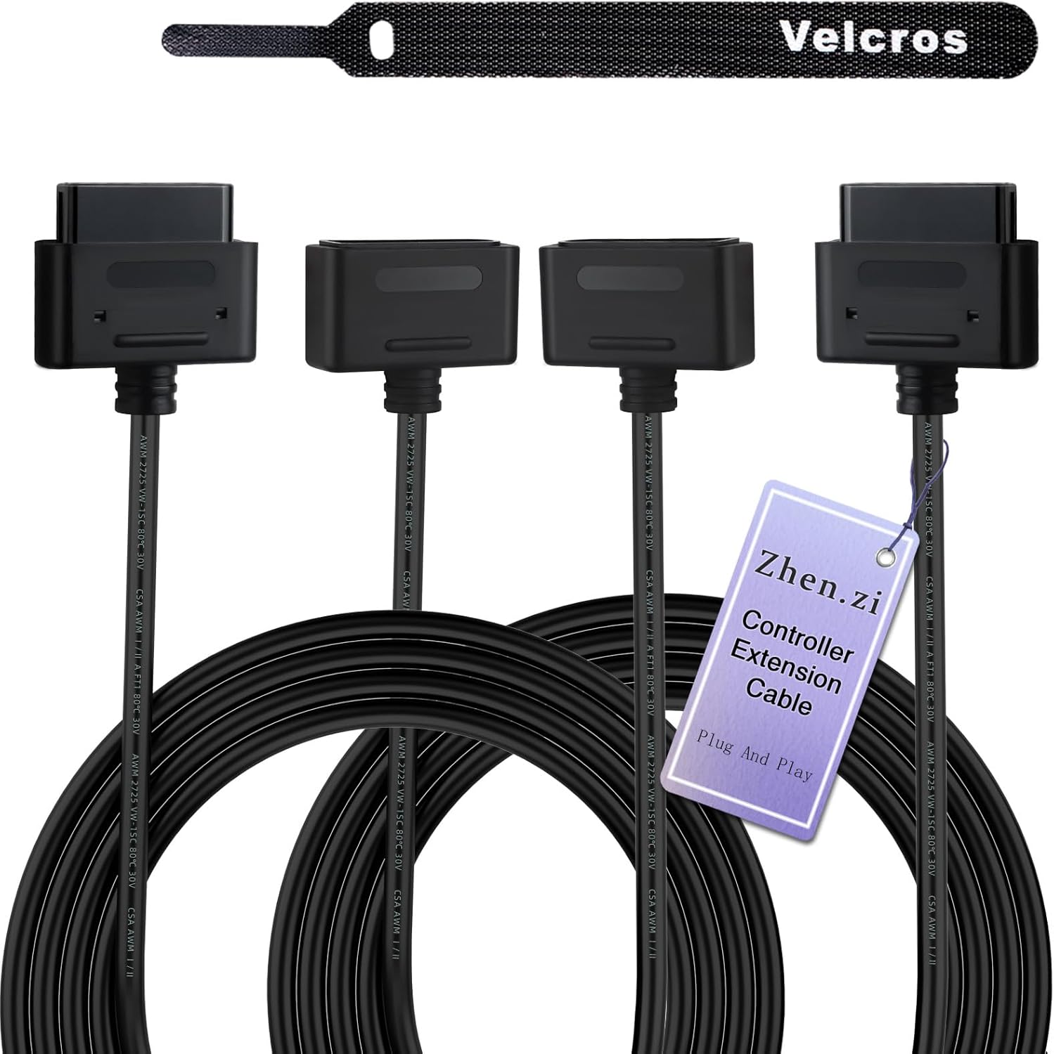 Zhen.Zi 2-Pack SNES controller extension cable front view
