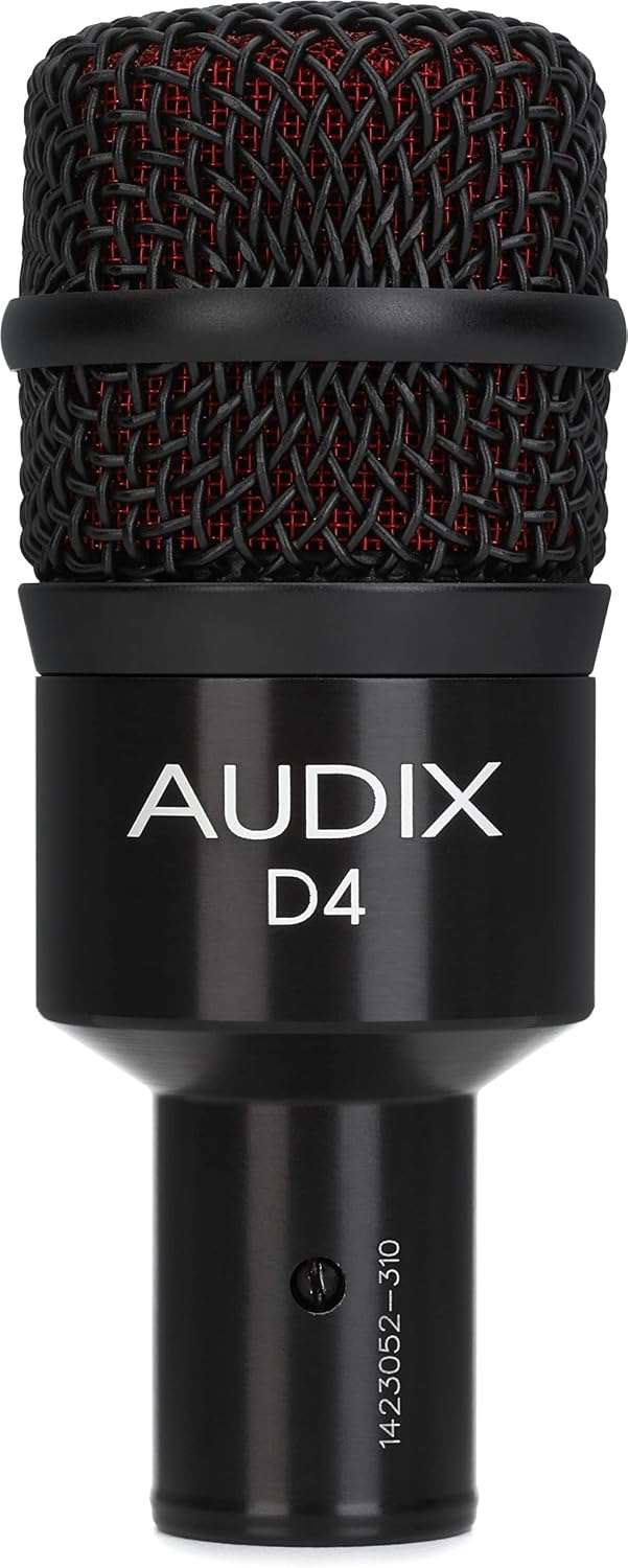 Audix D4 dynamic instrument microphone front view studio recording