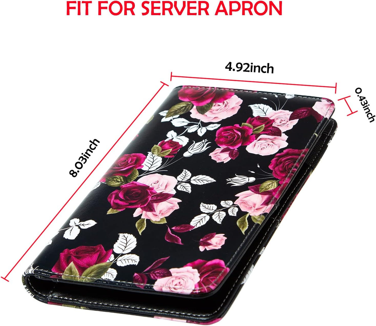 Server book displayed inside a restaurant apron