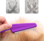 Purple flea comb for dogs and cats side profile