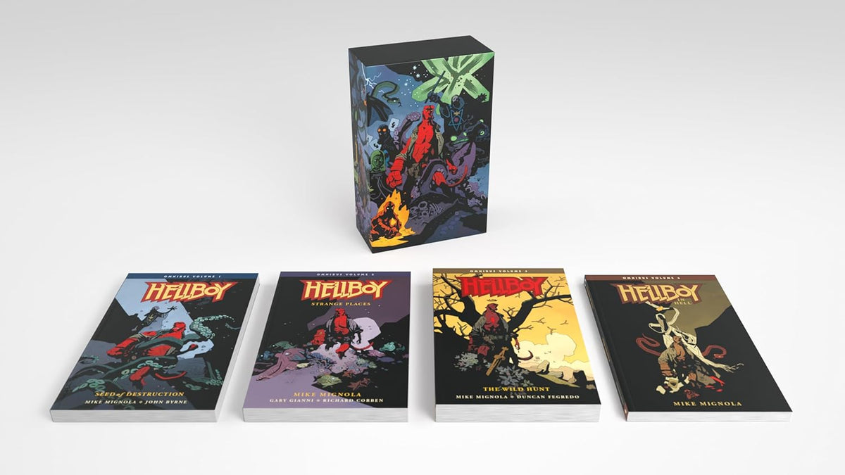 Mike Mignola Hellboy Omnibus Boxed Set front view collectible graphic novel