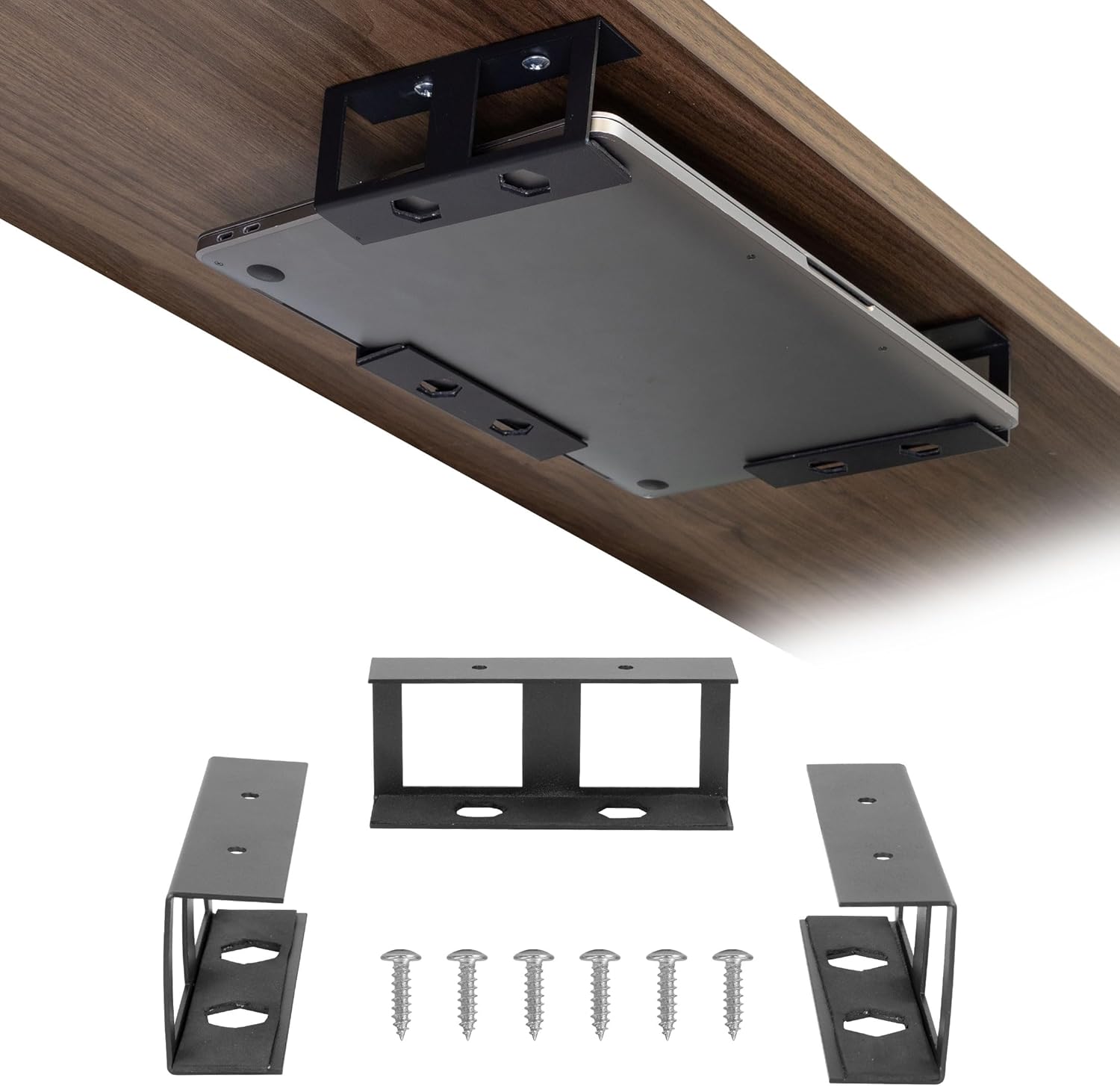 Mount-It! under desk laptop mount holder front view