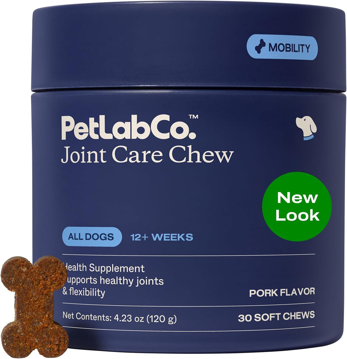 PetLab Co. Joint Care Chews for Dogs front view container of hip and joint supplement chews