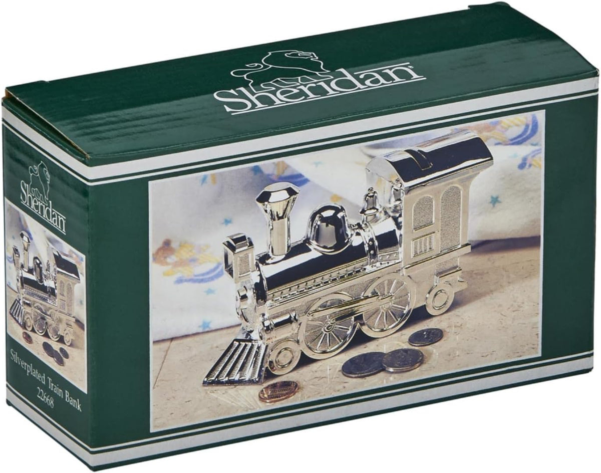 Creative Gifts International nickel plated train bank bottom access cover
