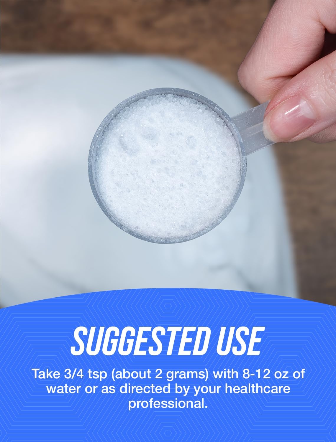 Serving size scoop for BulkSupplements sodium ascorbate
