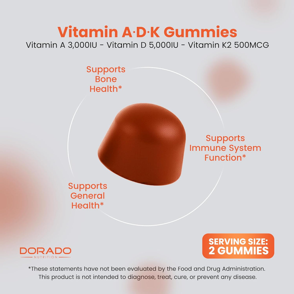 Dorado Nutrition ADK Gummies raspberry flavor detail