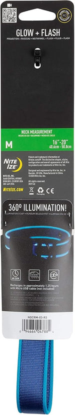 Water-resistant light-up dog collar displayed outdoors at night