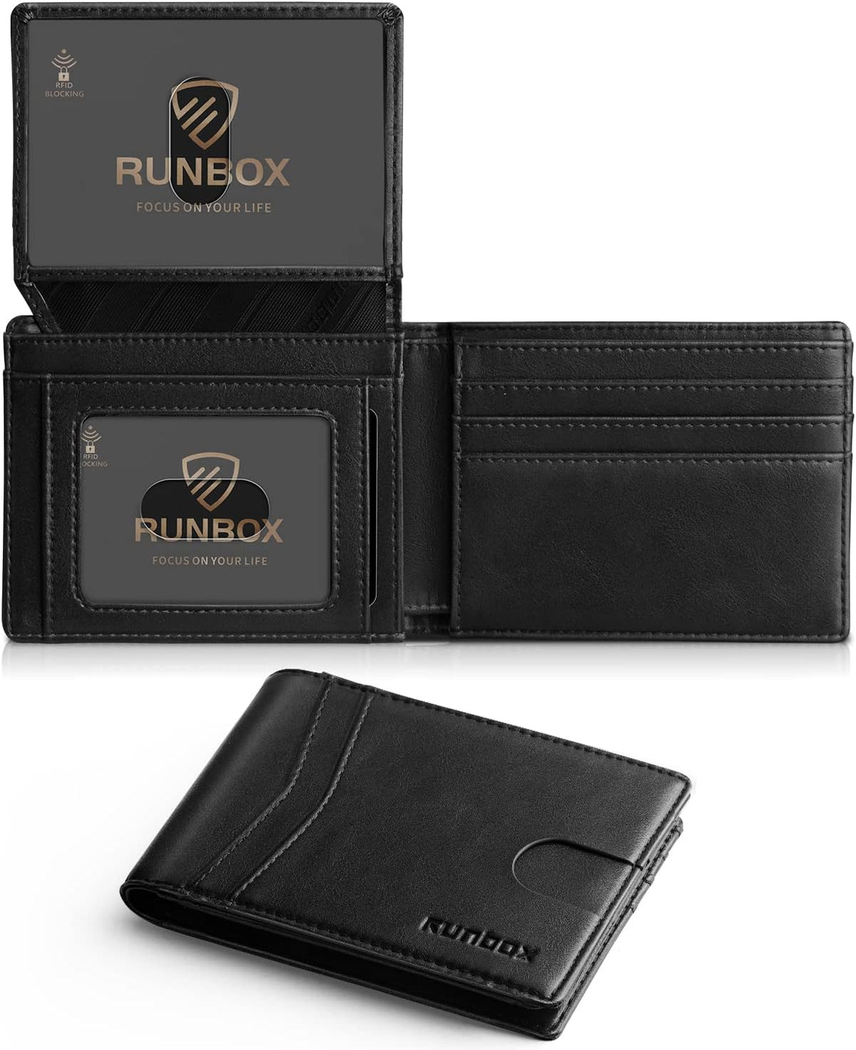 RUNBOX Wallet for Men -Slim Rfid Leather Mens Bifold Novelty Wallets 2 ID Window With Gift Box Men's Accessories | Minimalist Front Pocket Design, Holds 15 Cards, Large Capacity with Cash Pocket,Compact and Thin, Birthday Gifts for Men - Image 15