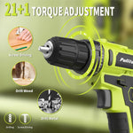 Pulituo cordless drill LED light illumination feature