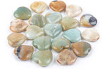 JIC Gem natural amazonite crystal heart front view palm stone