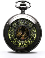 BOSHIYA Mechanical Pocket Watch Luminous Steampunk Vintage Pocket Watch/with Chains/Hand Wind Up/Black Skeleton/Dial Roman Numberals... - Image 12
