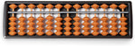 Student practicing arithmetic calculations using the portable abacus toy
