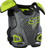 Fox Racing R3 Roost Deflector in Dark Shadow grey front view premium motocross chest guard