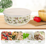 Hemoton floral enamel bowls showing individual sizes